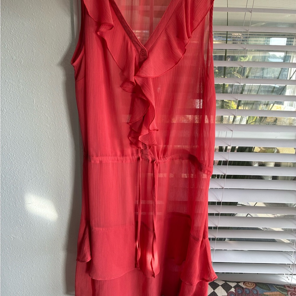Old Navy Vibrant Red V-Neck Dress - Picture 3 of 5